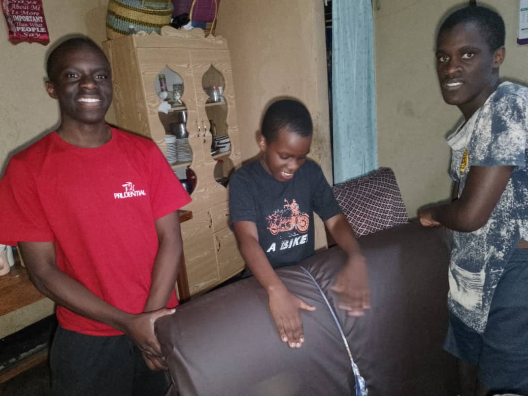 Child happy with new blanket