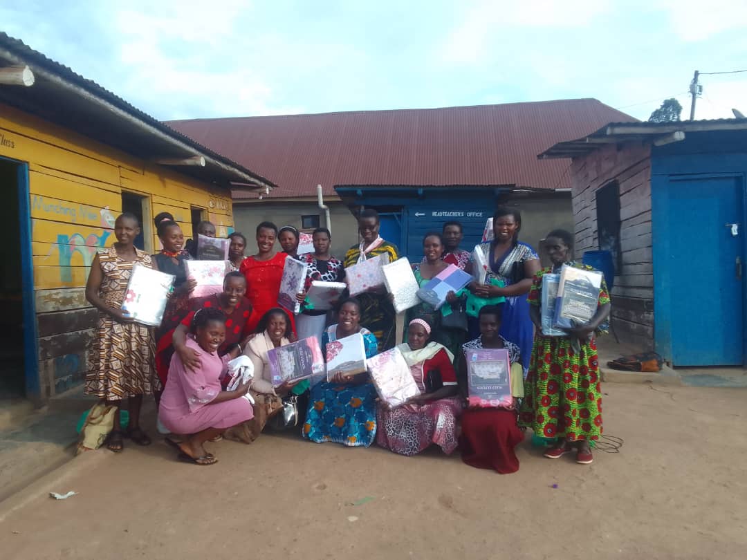 Girls learning about hygiene